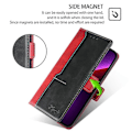 Miniatyrbillede 5 af 5: Kontrastfarvet tegnebog i læder til vivo V50 5G Multicolor Black + Red