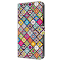 Miniatyrbild 4 av 5: Fodral för iPhone 16 Pro Max, mönstertryckt skyddande skal TPU+PU Läder Flip Fodral Multicolor Style B