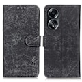 Miniatyrbild 1 av 5: KHAZNEH För Oppo A58 5G/A78 5G PU Läder Ställ Fodral Plånbok Mobilskal Retro Textur Skal Multicolor Style A