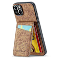 Miniatyrbillede 2 af 5: FIERRE SHANN Telefoncover med kortlommer til iPhone 14, stativ, RFID-blokering, PU-læder + TPU-telefonetui Multicolor Style F