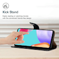 Miniatyrbillede 3 af 5: Ægte læder stand pung mobiltelefoncover til OnePlus 12 5G Multicolor Style A