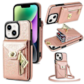 Pikkukuva 1 / 5: Korttipaikallinen puhelinjalustakotelo iPhone 15:lle, vetoketjutasku PU-nahkapäällysteinen TPU-suojus Multicolor Style B