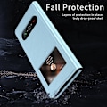 Miniatyrbillede 5 af 5: Til Samsung Galaxy Z Fold6 5G Etui PU Læder Litchi Tekstur Telefon Cover Visningsvindue Multicolor Style E