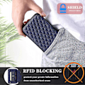 Miniatyrbillede 5 af 5: Style 008 Til iPhone 15 Plus RFID Blokerende Stødsikkert Cover PU+TPU Telefon Shell med Stropper Multicolor Style E