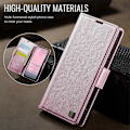 Pikkukuva 3 / 5: Samsung Galaxy A32 5G -kotelo AUTSPACE A11 RFID-suojattu retro nahkainen matkapuhelinlompakkokotelo Multicolor Pink