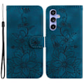 Miniatyrbillede 1 af 5: Til Samsung Galaxy S23 FE Præget Lily Blomst Smartphone Etui PU Læder Standpung Cover Multicolor Style B