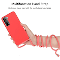 Miniatyrbilde 3 av 4: For Samsung Galaxy S21 4G/5G Deksel i myk TPU av hvetestrå med fallbeskyttelse og multifunksjonell stropp Multicolor Style B