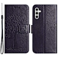 Miniatyrbillede 1 af 5: Til Samsung Galaxy A15 5G Etui Ugle Træ Præget Læder Flip Telefon Cover med Pung Multicolor Style G