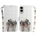 Miniatyrbillede 1 af 5: Til Samsung Galaxy S25 Edge Etui Mønstertryk Læder Wallet Telefon Cover med Håndledsrem Multicolor Pug