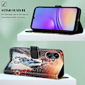 Pikkukuva 4 / 5: YB Pattern Printing Leather Series-4 Samsung Galaxy A15 4G -kotelo PU-nahkainen puhelinlompakkokotelo Multicolor Style E