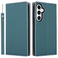 Miniatyrbild 1 av 5: För Samsung Galaxy S23 FE Fodral Läderstruktur Äkta Läder Mobilskal med Rem Multicolor Style A