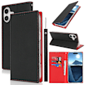 Miniatyrbillede 5 af 5: For iPhone 16 Plus Wallet Case Ægte Ko Læder Telefon Cover Litchi Tekstur Multicolor Style A