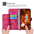 Miniatyrbillede 3 af 5: Læder telefoncover med 2 stropper til Xiaomi Redmi Note 13 5G/Note 13 5G Multicolor Wine Red