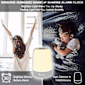 Miniatyrbild 2 av 4: Touch Wake Up Night Light med soluppgångssimulering väckarklocka, 3-vägs dimbar varmvit sänglampa, sömnhjälp Snooze Timer Mode