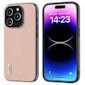 Miniatyrbild 1 av 4: För iPhone 15 Pro Läderfodral i Kohud + PC + TPU med Litchi-textur, Repskydd Multicolor Style C