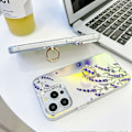 Miniatyrbild 3 av 5: Blommig Lasertextur Skal för iPhone 15 Pro Max med Ringstativ Multicolor Style N
