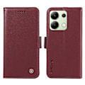 Miniatyrbillede 1 af 5: YIKATU YK-003 Læder Wallet Case med Magnetisk Side Lukning til Xiaomi Redmi Note 13 4G Multicolor Wine Red