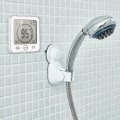 Miniatyrbillede 1 af 4: Badeværelsesur, LCD Digital Alarm med Vandtæt Touch Brusebadsur, Temperatur Fugtighed, Nedtællingstimer, 3 Monteringsmetoder, Batteridrevet (hvid)