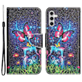 Pikkukuva 1 / 5: Samsung Galaxy A35 5G -kotelo, kuvioitu PU-nahkainen puhelinjalustakansi Multicolor Bottle and Butterfly
