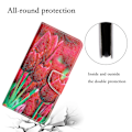 Miniatyrbillede 5 af 5: Til Iphone 15 Plus Folio Pu Læder Stand Wallet Case Mønster Print Telefon Cover Med Rem Tulip