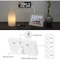 Miniatyrbild 3 av 5: Digital väckarklocka Stor spegel LED-klocka Snooze-funktion Dimningsläge bredvid klocka för inredning i sovrummet -vit