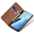Miniatyrbillede 2 af 5: Jeansstof tekstur telefoncover i PU-læder med stativ til Oppo Find X7 5G Multicolor Coffee