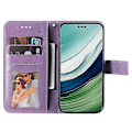 Miniatyrbillede 2 af 5: Til Huawei Mate 60 Pro Etui Blomsterpræget PU Læder Stand Cover Anti-drop Wallet Multicolor Style B