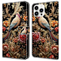 Miniatyrbillede 1 af 5: PU-læder flipcover med stativfunktion til iPhone 16 Pro Multicolor Style I