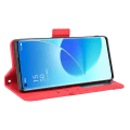 Miniatyrbillede 4 af 5: Læder Stand Wallet Telefon Cover Etui Med Flere Kortlommer Til Oppo Reno6 Pro 5g (mediatek) Red