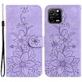 Miniatyrbillede 1 af 5: Lily Blomst Tegnebogsetui med Præg til Huawei nova Y61 4G, PU Læder Stand Telefoncover Multicolor Style D