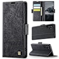 Miniatyrbild 2 av 5: För Samsung Galaxy A55 5G Fodral AUTSPACE A11 RFID-blockerande Retro Läder Mobiltelefon Plånboksfodral Multicolor Black