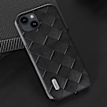 Miniatyrbild 3 av 5: För Iphone 15 Plus Pu Läderbelagd Pc+tpu Phone case Grid Texture Cover Black