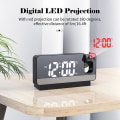 Miniatyrbild 4 av 5: Digital LED-projektion Väckarklocka Bordsklocka Sovrum Sängklocka Sovtimer Stor takklocka