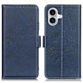 Pikkukuva 1 / 5: iPhone 16 Plus -kotelo PU-nahkainen lompakkokotelo sivumagneettilukolla - Musta Multicolor Blue