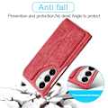Pikkukuva 5 / 5: LC.IMEEKE Samsung Galaxy S25+ -kotelo korttipidikkeellä, jalustalla ja nahkakannella Multicolor Red