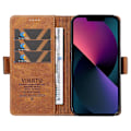 Miniatyrbillede 2 af 5: YIKATU YK-005 Pung Etui til iPhone 14 Stativ PU Læder Hud-berørings Magnetisk Beskyttende Telefon Cover Multicolor Style C