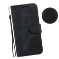 Miniatyrbilde 5 av 5: Imprint Telefondeksel til iPhone 14 Lær Lommebok Stativ Anti-fall Deksel Black