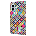 Miniatyrbild 5 av 5: Skal för iPhone 16 Mönstertryckt Skyddande Fodral TPU+PU Läder Flip Telefonfodral Multicolor Style B