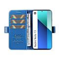 Miniatyrbillede 2 af 5: YIKATU YK-003 Læder Wallet Case med Magnetisk Side Lukning til Xiaomi Redmi Note 13 4G Multicolor Sky Blue