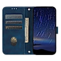 Miniatyrbillede 2 af 5: Til Samsung Galaxy S25 Edge Etui Præget Linje Læder Telefon Cover med Praktisk Rem Multicolor Blue