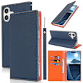 Miniatyrbillede 5 af 5: Læder Wallet Case til iPhone 16 Plus med Litchi Tekstur Multicolor Style B