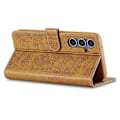 Miniatyrbillede 4 af 5: LC.IMEEKE Til Samsung Galaxy A26 5G Etui Kalvetekstur PU Læder Stand Wallet Telefon Cover - Grå Multicolor Yellow