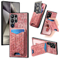 Pikkukuva 1 / 5: Samsung Galaxy S24 Ultra -kotelo, jossa on painettu kuvio, korttipidike, jalusta ja nahkainen takakansi Multicolor Style A