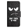 Miniatyrbillede 4 af 5: Telefoncover til Xiaomi Redmi Note 13 5G PU Læder Krydset Tekstur Wallet Cover Multicolor Don&#39;t Touch My Phone