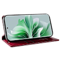 Miniatyrbild 3 av 5: YIKATU YK-006 Mobilskal för Oppo Reno11 5G, Litchi-texturerat PU-läder, Ställ, Plånboksfodral Multicolor Wine Red