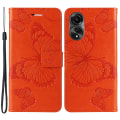 Miniatyrbild 1 av 5: Case för Oppo A78 4g, plånboksställ med tryckt Butterfly- cover Orange