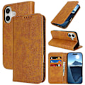Miniatyrbillede 5 af 5: PU-læder kalveskinds tekstureret magnetisk lukning smartphone cover til iPhone 16 Plus Multicolor Style D