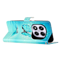 Miniatyrbillede 4 af 5: Pung etui i PU-læder med mønstertryk og stativ til Xiaomi Redmi Note 14 Pro 4G med rem Multicolor Blue Butterfly