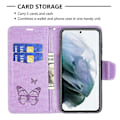 Miniatyrbild 5 av 5: Imprint Fjäril Plånbok Läder Ställ Fodral för Samsung Galaxy S21 FE 5G Multicolor Style F