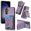 Miniatyrbillede 1 af 5: Til Samsung Galaxy S23 FE Etui med Præget Mønster Kortholder Støtteben Læder Bagcover Multicolor Style B